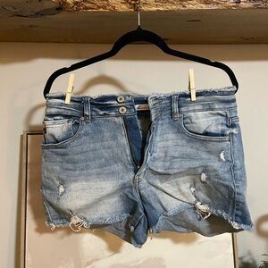 KanCan Light Blue Distressed Jean Mini Shorts